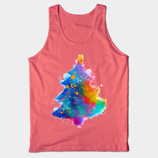 Unique abstract colourful Christmas tree Tank Top by LiliMagic